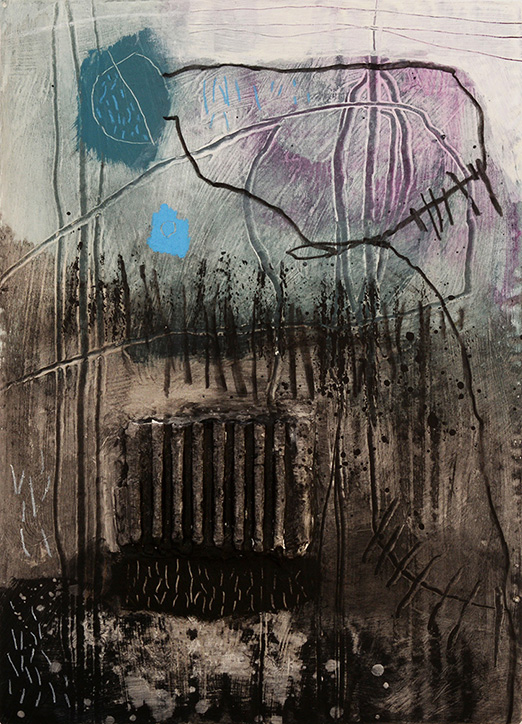 Land-Raum-Wandlung #1 | 2015 | 26-teilige Serie | Mischtechnik auf kaschierter Pappe | 29,7 x 21 cm