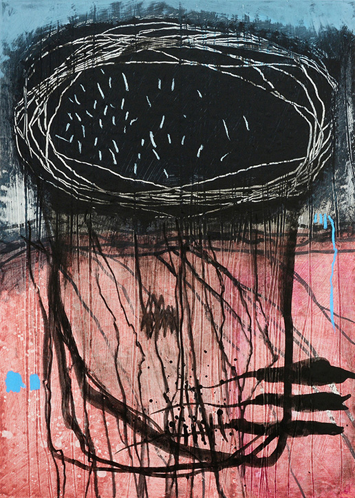 Land-Raum-Wandlung #4 | 2015 | 26-teilige Serie | Mischtechnik auf kaschierter Pappe | 29,7 x 21 cm
