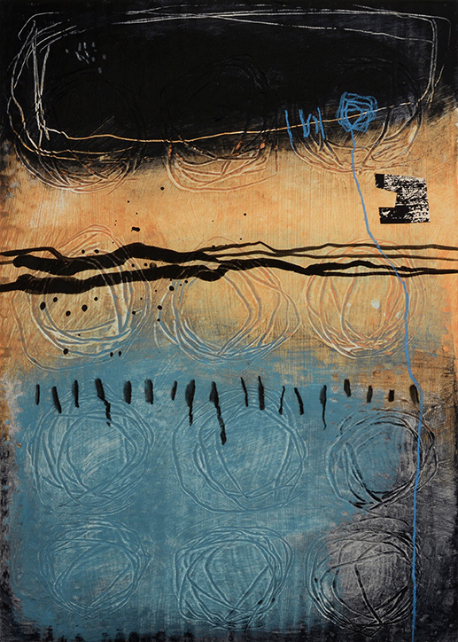 Land-Raum-Wandlung #9 | 2015 | 26-teilige Serie | Mischtechnik auf kaschierter Pappe | 29,7 x 21 cm