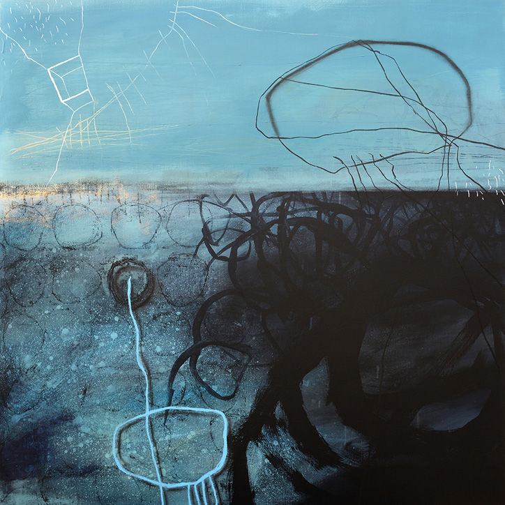 Verschmelzung - combining 2 | 2015 | Mischtechnik auf Leinwand | 100 x 100 cm