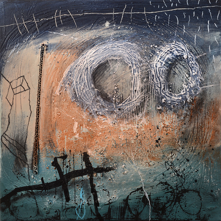 Verknüpfung - nexus 3 | 2014 | Mischtechnik auf Leinwand | 40 x 40 cm