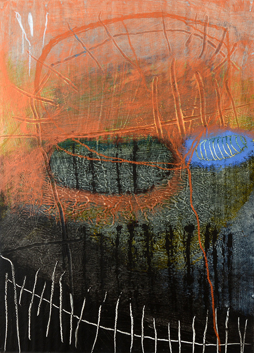 Land-Raum-Wandlung #22 | 2015 | 26-teilige Serie | Mischtechnik auf kaschierter Pappe | 29,7 x 21 cm
