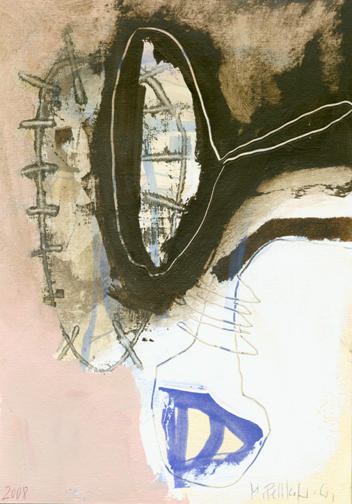 Geschichten unter der Oberfläche… 5 | 2008 | Schichttechnik auf Papier | 21 x 14,8 cm