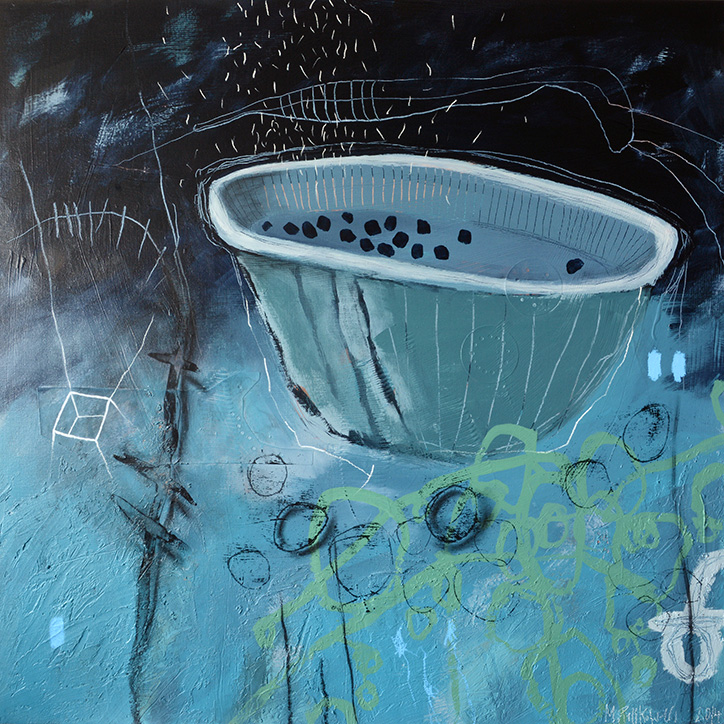 Bewahren 2 - preserve in a box | 2014 | Mischtechnik auf LW | 100 x 100 cm