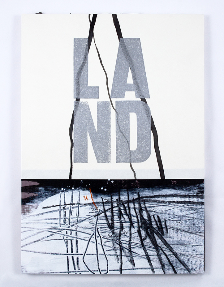 LAND – STRICH | 2015 | Leporello, 10 Seiten - DIN A4 | Unikatbuch - Mischtechnik auf Büttenpapier