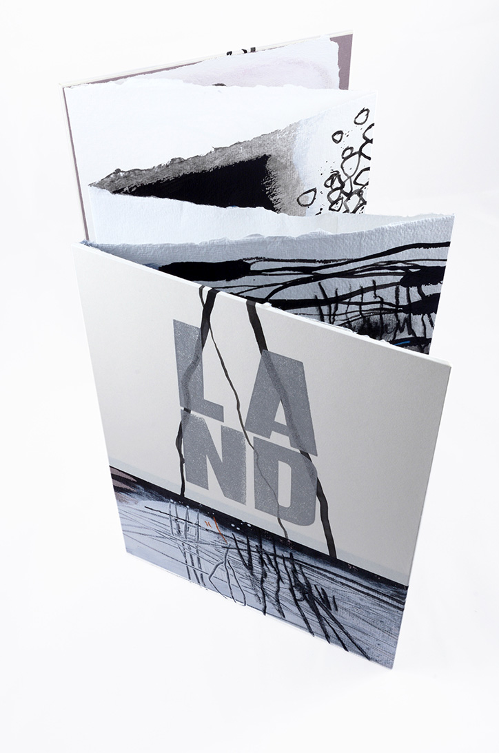 LAND – STRICH | 2015 | Leporello, 10 Seiten - DIN A4 | Künstlerbuch | Unikatbuch - Mischtechnik auf Büttenpapier