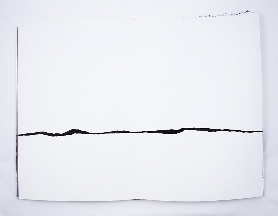 LAND – STRICH | 2015 | Leporello, 10 Seiten - DIN A4 | Unikatbuch - Mischtechnik auf Büttenpapier