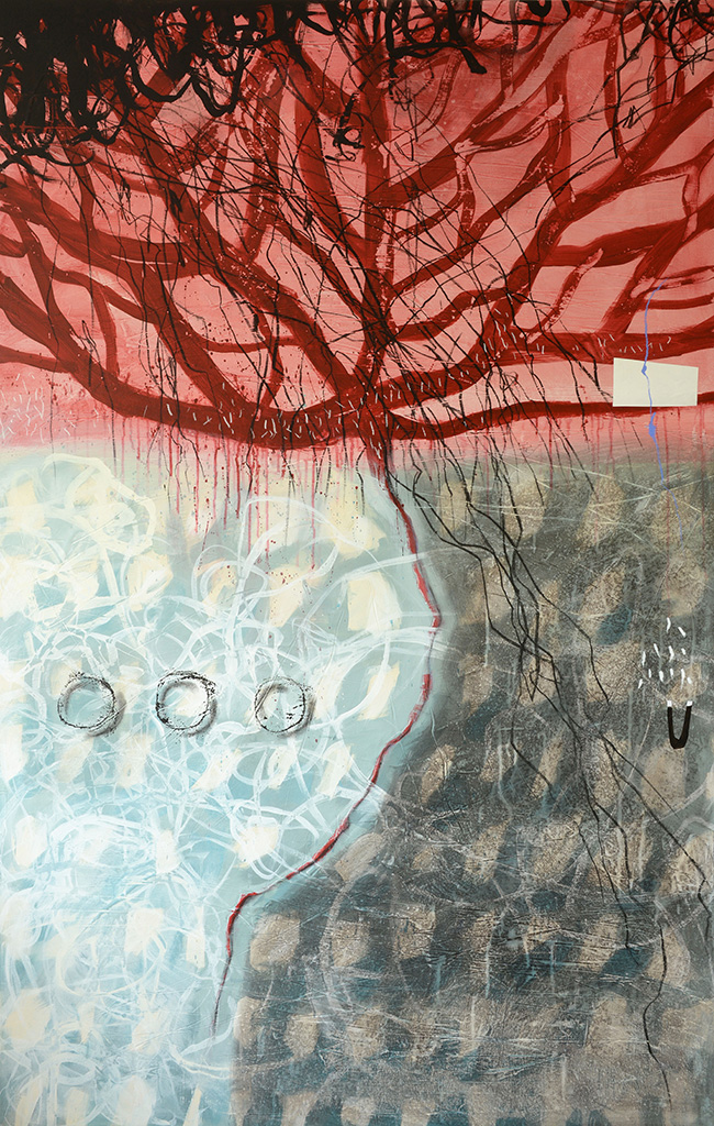 the repetition code – Die Verbindung - symbiotic 3 | 2014 | Mischtechnik auf Leinwand | 160 x 100 cm
