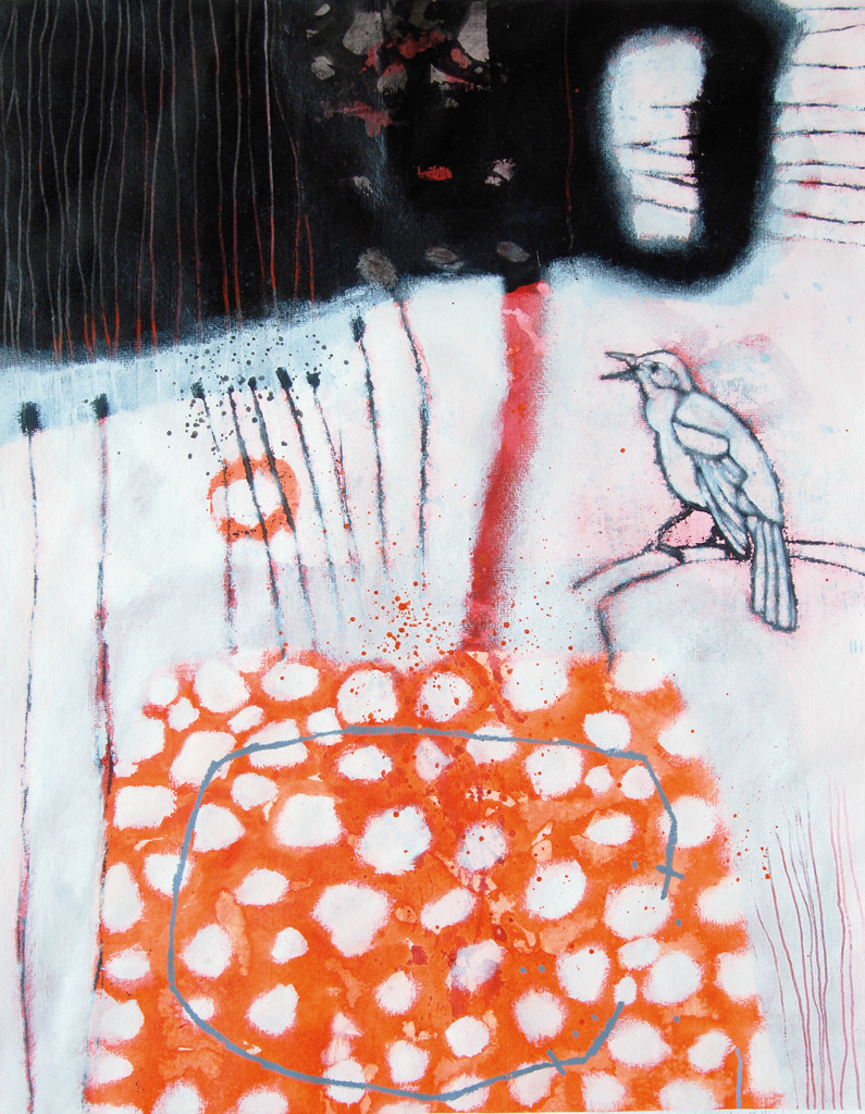 Käfigwelt 1 | 2011 | Mischtechnik auf Büttenpapier | 76 x 56 cm