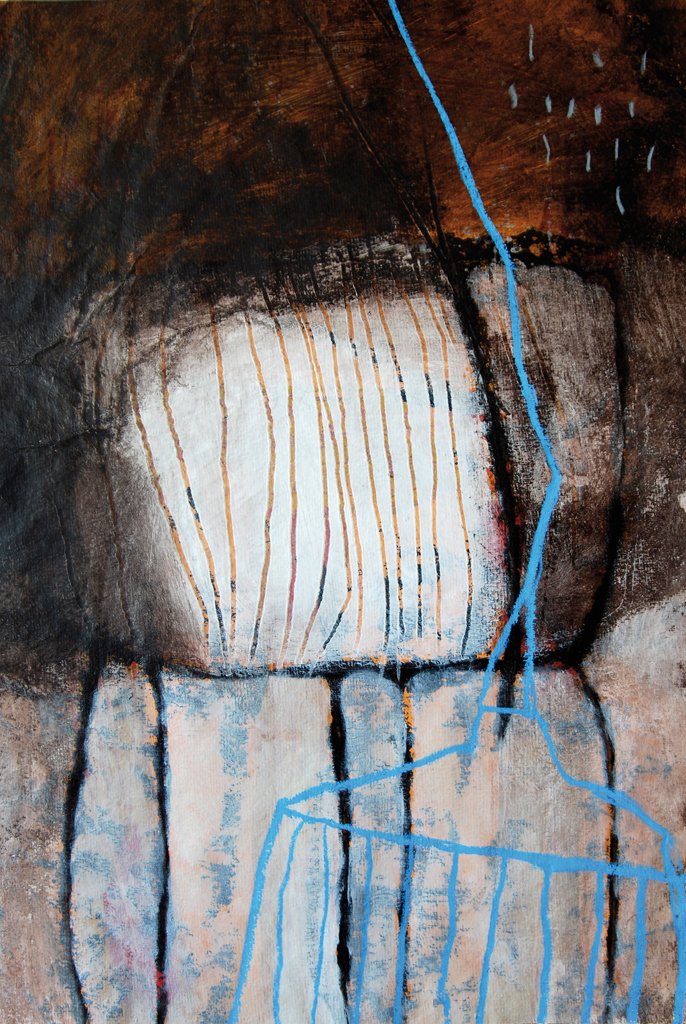 Käfigwelt 11 | 2011 | Mischtechnik auf Büttenpapier | 56 x 38 cm