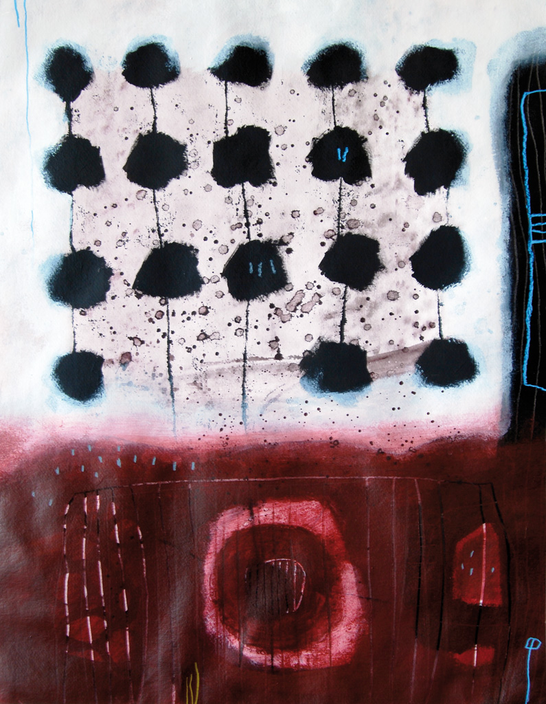 Käfigwelt 5 | 2011 | Mischtechnik auf Büttenpapier | 76 x 56 cm