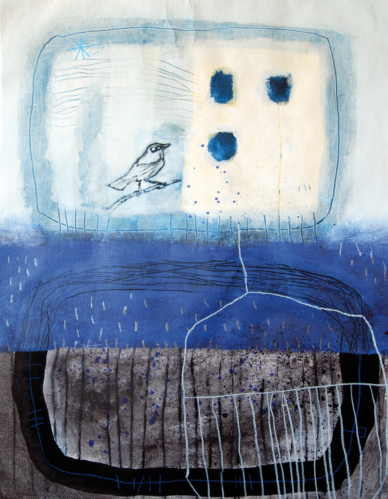 Käfigwelt 8 | 2011 | Mischtechnik auf Büttenpapier | 76 x 56 cm
