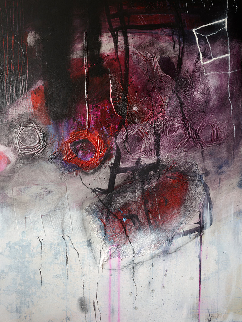the repetition code - Das Versteck - look in the box | 2014 | Mischtechnik auf Leinwand | 80 x 60 cm