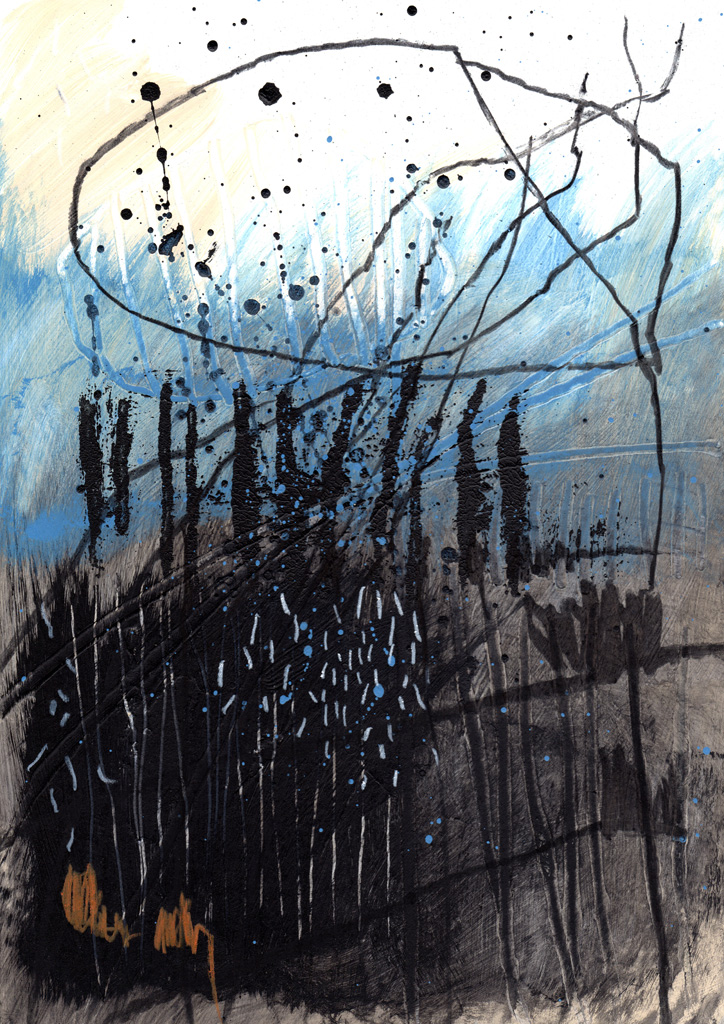 storm line 6 | 2014 | Mischtechnik auf kaschierter Pappe | 30 x 21 cm