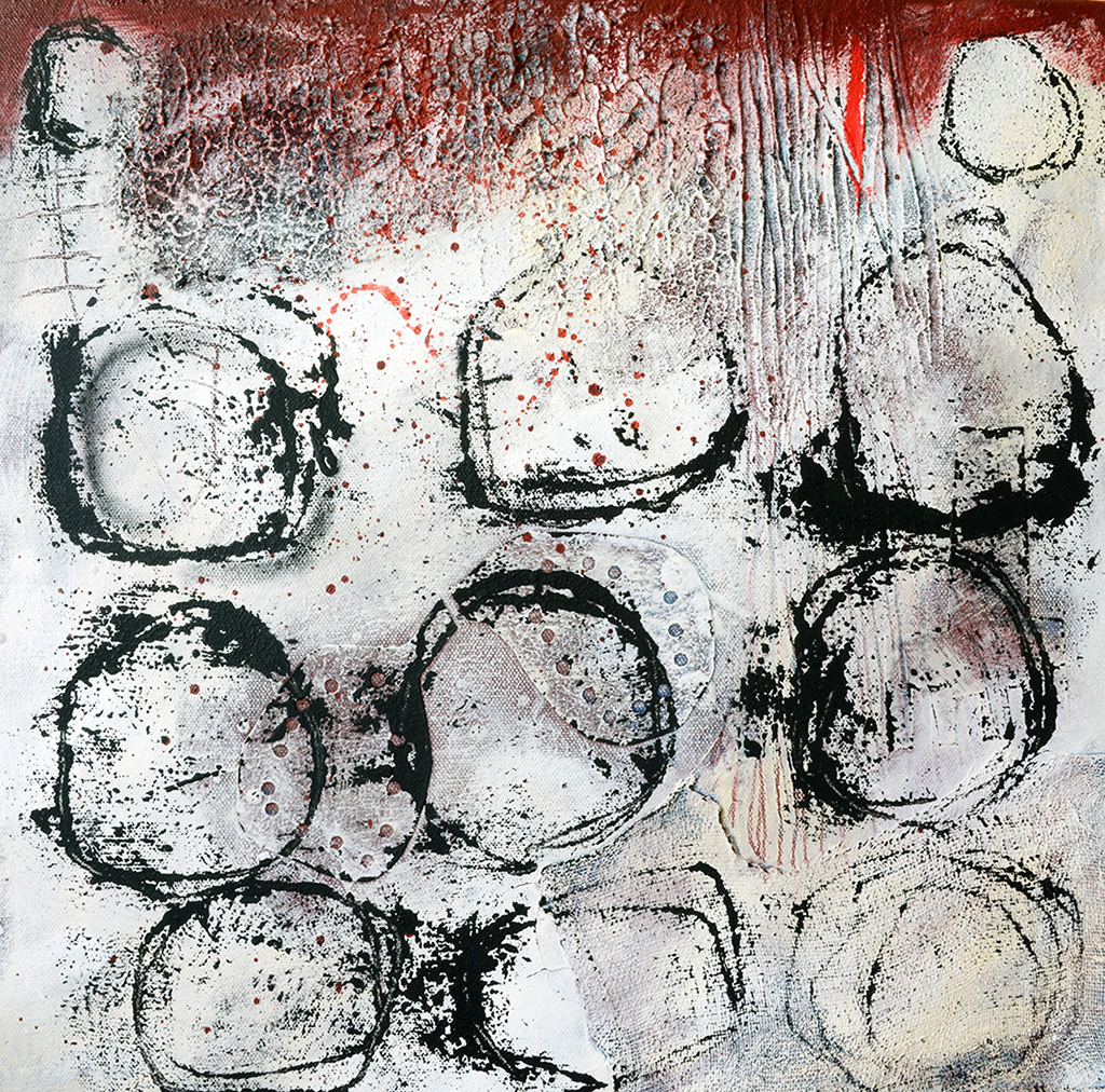the repetition code - Berührungspunkte | 2014 | Mischtechnik auf Leinwand | 40 x 40 cm
