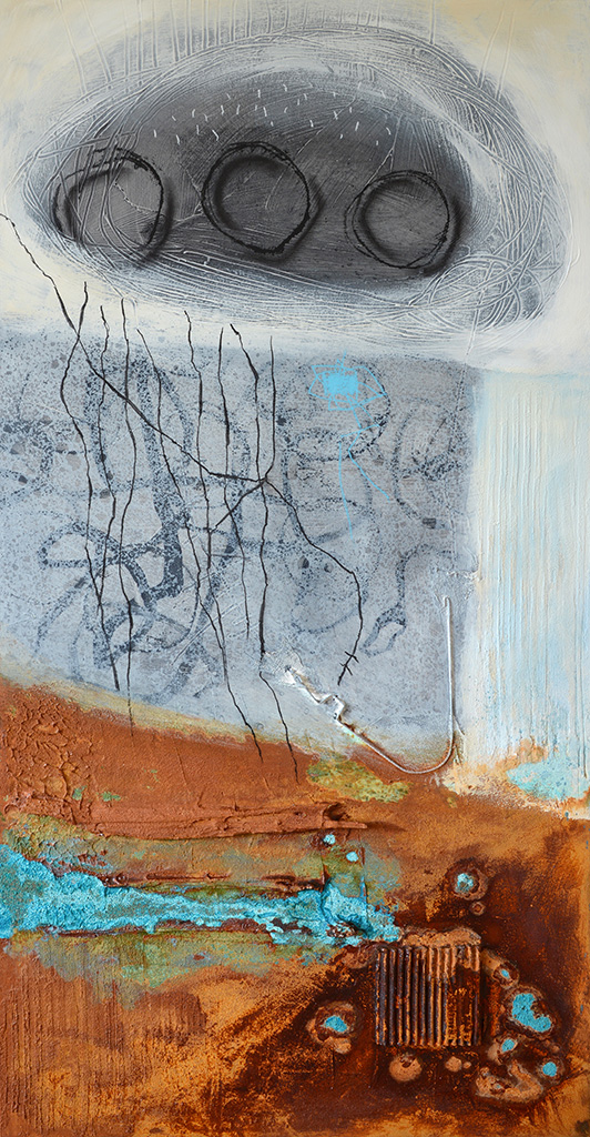 Überdecken - covering 1 | 2015 | Mischtechnik auf Holz | 100 x 50 cm