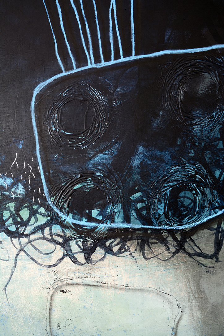 Verschmelzung - combining 1 | 2015 | Mischtechnik auf Leinwand | 100 x 100 cm