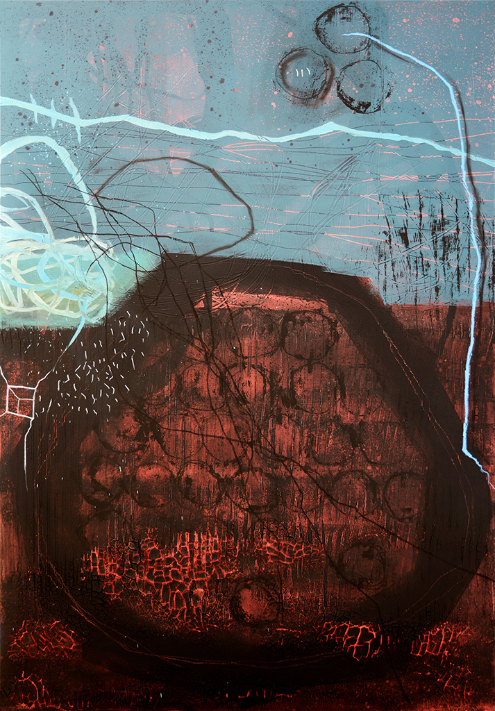 Verschmelzung – combining 3 | 2015 | Mischtechnik auf Leinwand | 130 x 90 cm