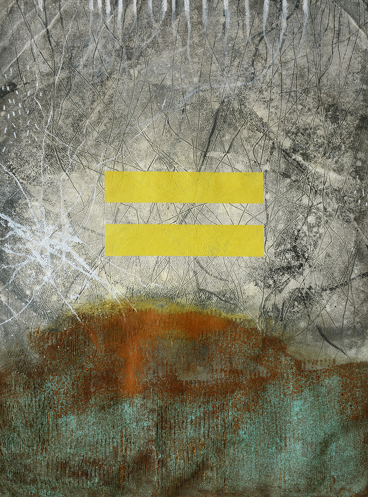 Flechtenflora - intertwined coexistence 2 | 2015 | Mischtechnik auf Büttenpapier | 83 x 63 cm im Objektrahmen (Blattformat 76 x 56 cm)