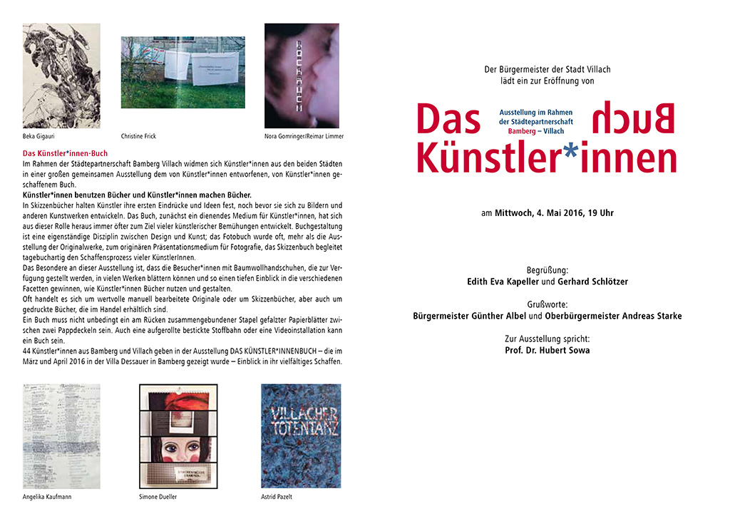 Ausstellung "Das Künster*innen-Buch" | Galerie Freihausgasse, Villach/Österreich